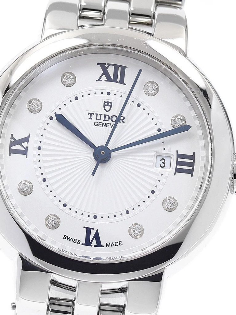 Tudor Claire De Rose 35500 8p Diamond Silver Dial Automatic Ladies Watch